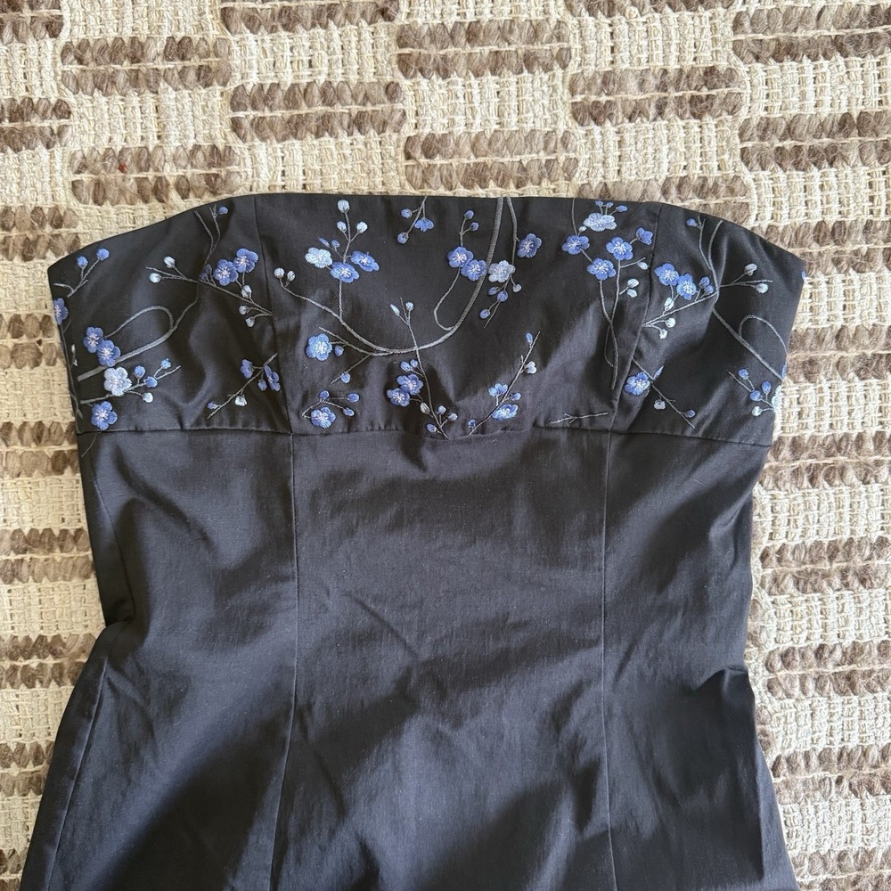 Vtg Y2k Express Floral Babydoll Strapless Formal Dress 3/4 Fairy Whimsigoth - Picture 5 of 8